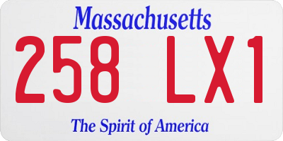 MA license plate 258LX1