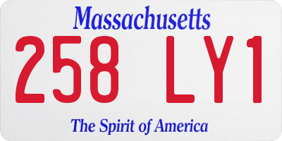 MA license plate 258LY1