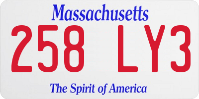 MA license plate 258LY3
