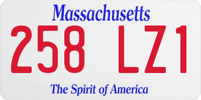 MA license plate 258LZ1