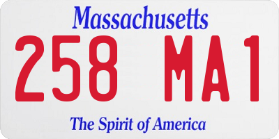 MA license plate 258MA1
