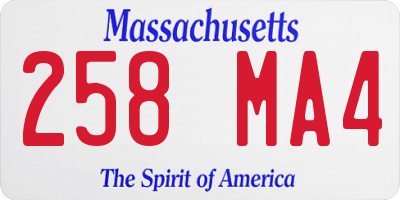 MA license plate 258MA4