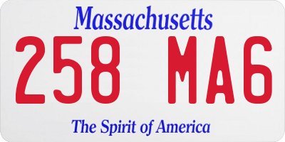 MA license plate 258MA6