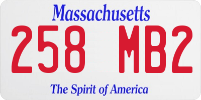 MA license plate 258MB2