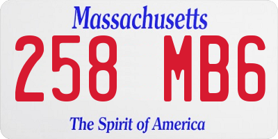 MA license plate 258MB6