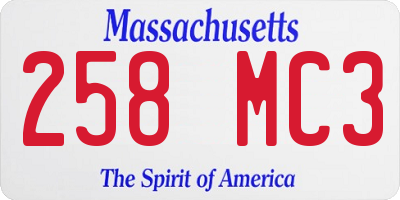 MA license plate 258MC3