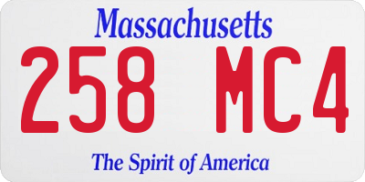 MA license plate 258MC4