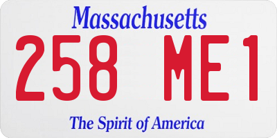 MA license plate 258ME1