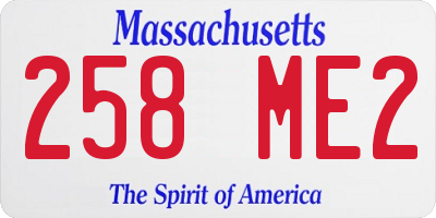 MA license plate 258ME2