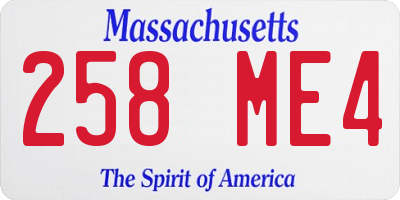 MA license plate 258ME4