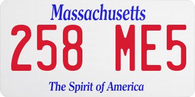 MA license plate 258ME5
