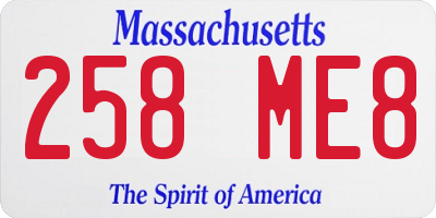 MA license plate 258ME8