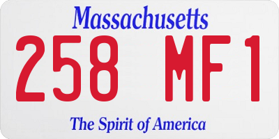 MA license plate 258MF1
