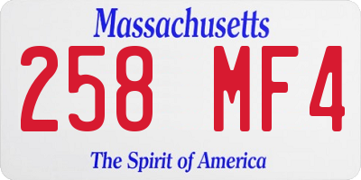 MA license plate 258MF4