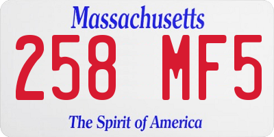 MA license plate 258MF5