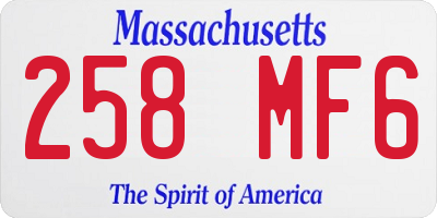 MA license plate 258MF6
