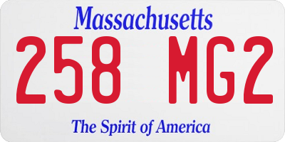MA license plate 258MG2