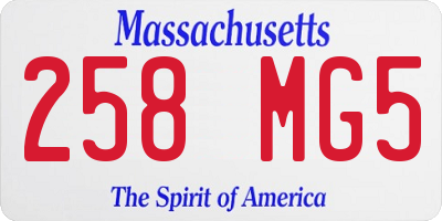 MA license plate 258MG5