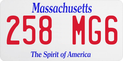 MA license plate 258MG6