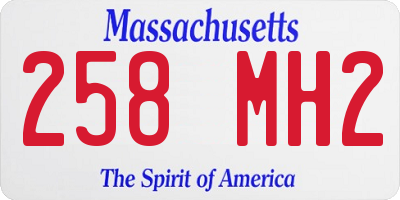 MA license plate 258MH2