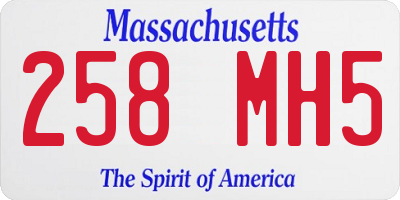 MA license plate 258MH5