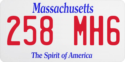 MA license plate 258MH6