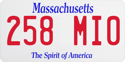 MA license plate 258MI0