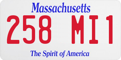 MA license plate 258MI1