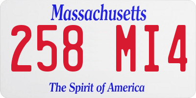 MA license plate 258MI4