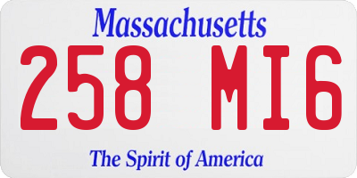 MA license plate 258MI6
