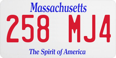 MA license plate 258MJ4