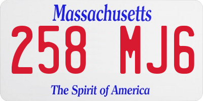 MA license plate 258MJ6