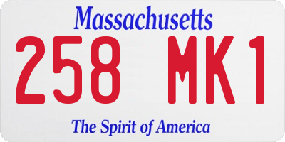 MA license plate 258MK1