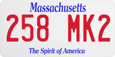 MA license plate 258MK2