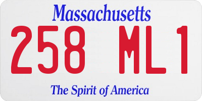 MA license plate 258ML1