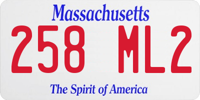 MA license plate 258ML2