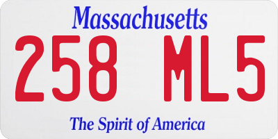 MA license plate 258ML5