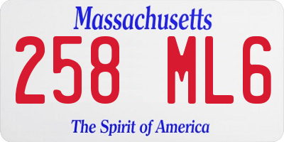 MA license plate 258ML6