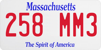 MA license plate 258MM3
