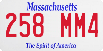 MA license plate 258MM4