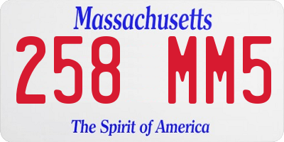 MA license plate 258MM5