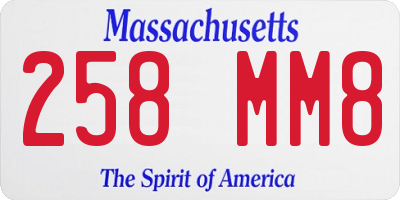 MA license plate 258MM8