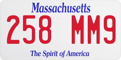 MA license plate 258MM9