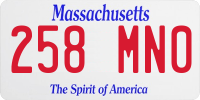 MA license plate 258MN0