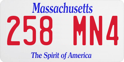 MA license plate 258MN4