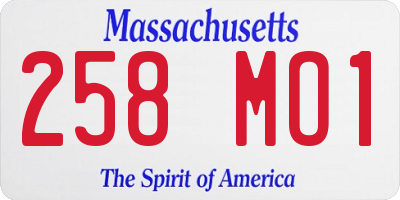 MA license plate 258MO1