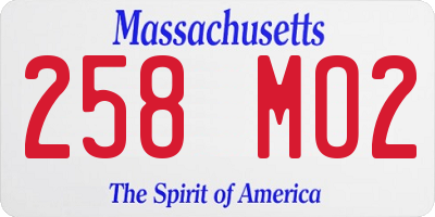 MA license plate 258MO2