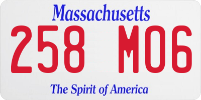 MA license plate 258MO6