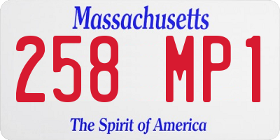 MA license plate 258MP1