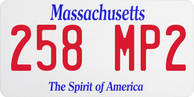 MA license plate 258MP2